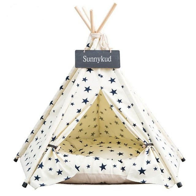 dog tent house Pet Tent House Cat Bed Portable Teepee With Thick Cushion And 6 Colors – Ridider