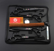 Load image into Gallery viewer, Purple dragon 7.0 inch Professional pet scissors for dog grooming High Quality Straight &amp; Thinning &amp; Curved Scissors 4pcs/set
