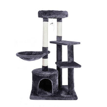 Load image into Gallery viewer, Cat Scratching Board Post Tree Climbing Frame with Cradle Cats Tower Pet Toy Reinforced Columns Height 106cm C03
