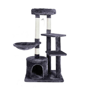 Cat Scratching Board Post Tree Climbing Frame with Cradle Cats Tower Pet Toy Reinforced Columns Height 106cm C03