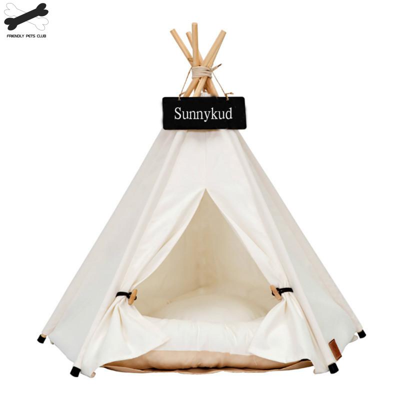 dog tent house Pet Tent House Cat Bed Portable Teepee With Thick Cushion And 6 Colors –  Ridider