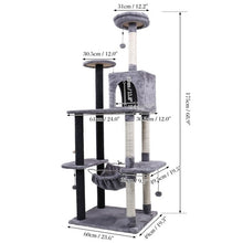 Load image into Gallery viewer, Domestic Delivery Cat&#39;s Tree Tower Pets Play Tree Scratching Tree arbre a chat  Climbing Jumping Toy Frame Pets rascador gato
