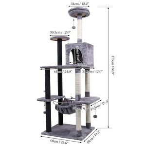 Domestic Delivery Cat's Tree Tower Pets Play Tree Scratching Tree arbre a chat  Climbing Jumping Toy Frame Pets rascador gato